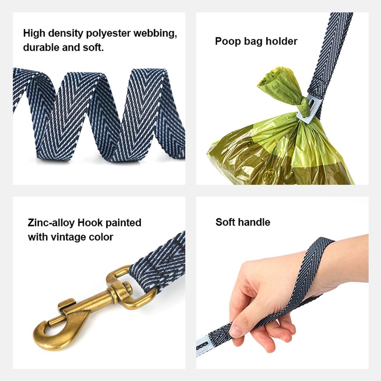 Harris Tweed Harness, Leash, & Poop Bag Dispenser Combo