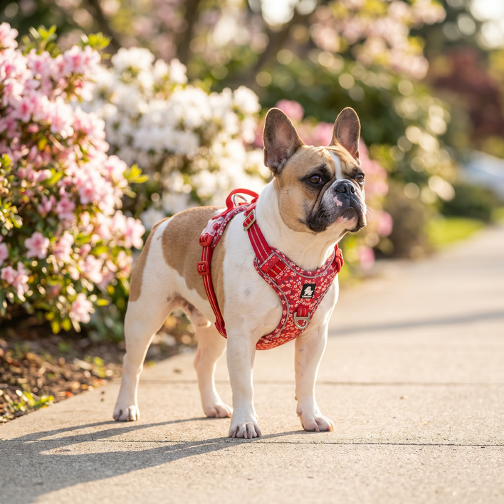 Floral Edition Dog Harness with Quick-Release Neck Strap Feature