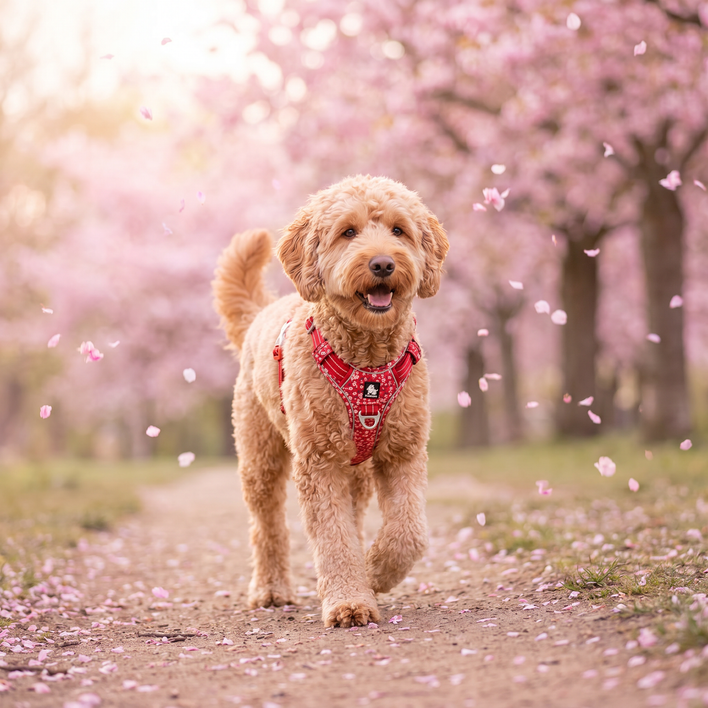 Floral Edition Dog Harness with Quick-Release Neck Strap Feature