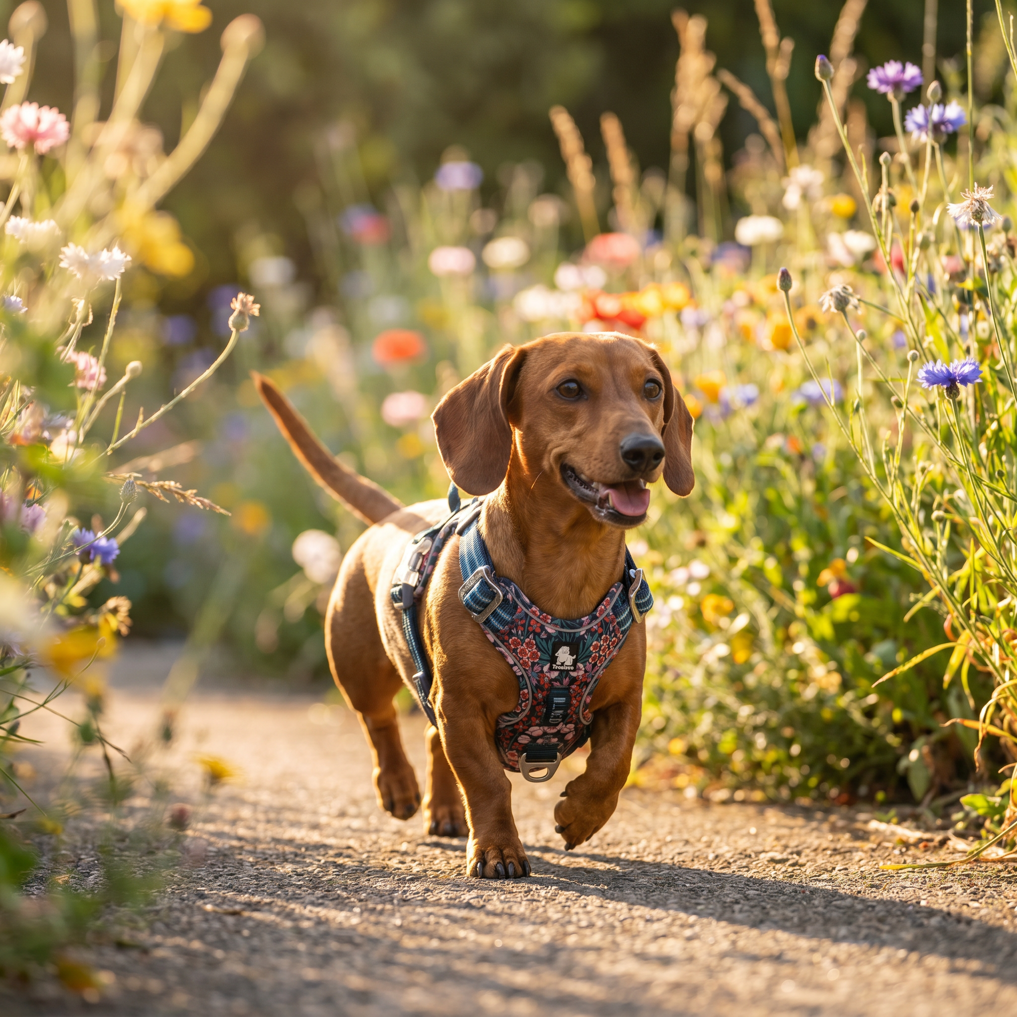 Floral Edition Dog Harness with Quick-Release Neck Strap Feature